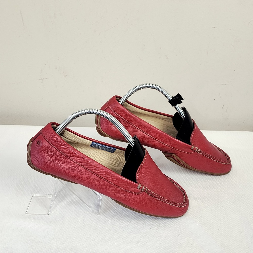 Rockport Adiprene by Adidas Driving Loafers 7.5 Red Leather Slip On Casual